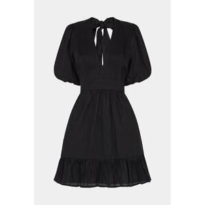 FAITHFULL THE BRAND Catrina Mini Dress Size US8 New with Tags Black Linen